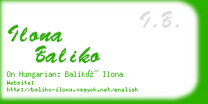 ilona baliko business card